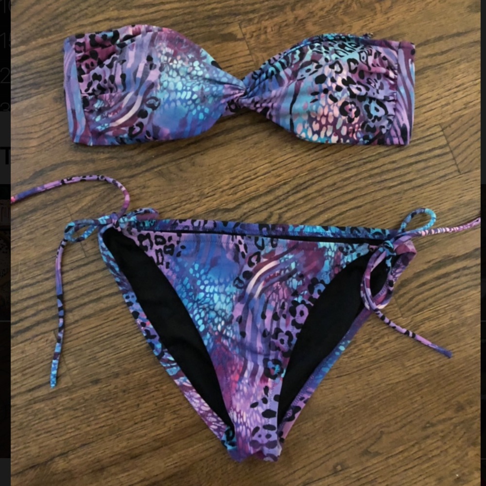 PURPLE MULTI COLORED LEOPARD BIKINI